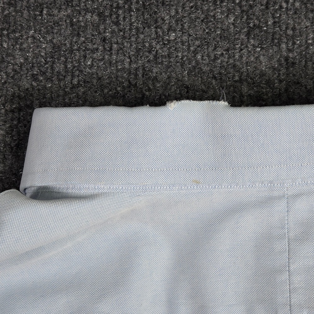 L.L. Bean Dress Shirt Mens 16-32 256513 Blue Wrinkle Resistant Button-Down Trim - Picture 9 of 14